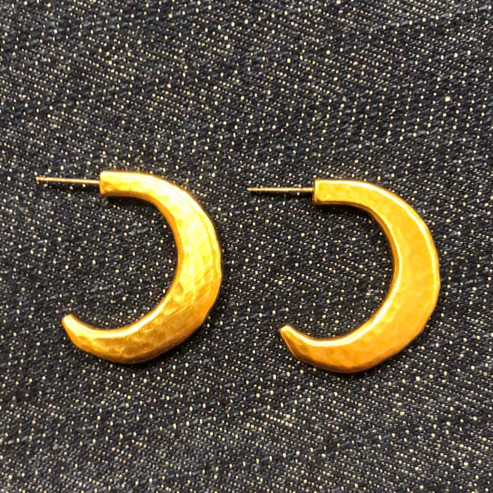 Brighton Gold hammered hoop earrings